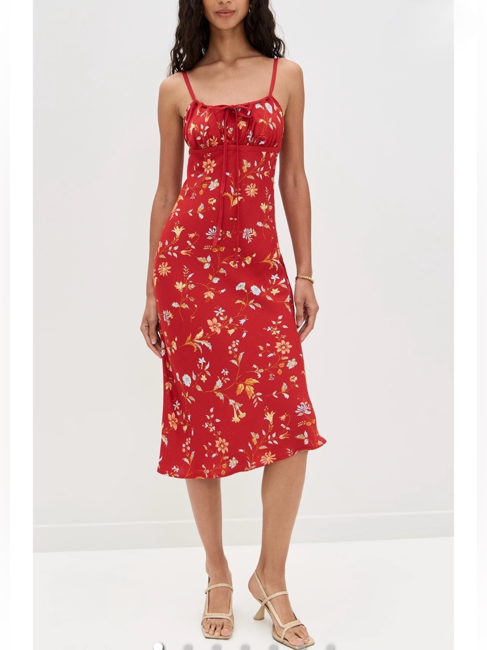 Reformation
Camira Dress Red Floral Spaghetti-Strap Midi Dress size 2 $198